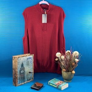 ROUNDTREE & YORKE MEN’S MOCK 3/4 ZIP NECKLINE - NWT